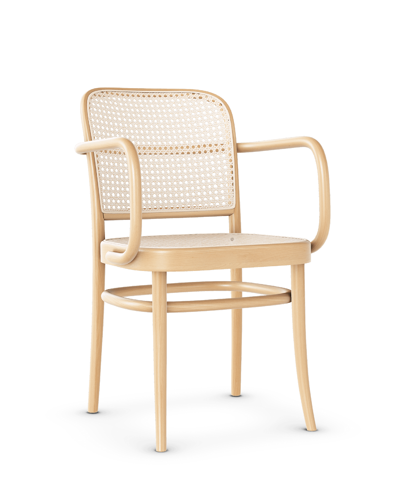 TON Nr. 811 Eetkamerstoel met Armleuningen, Rotan/natuurlijk