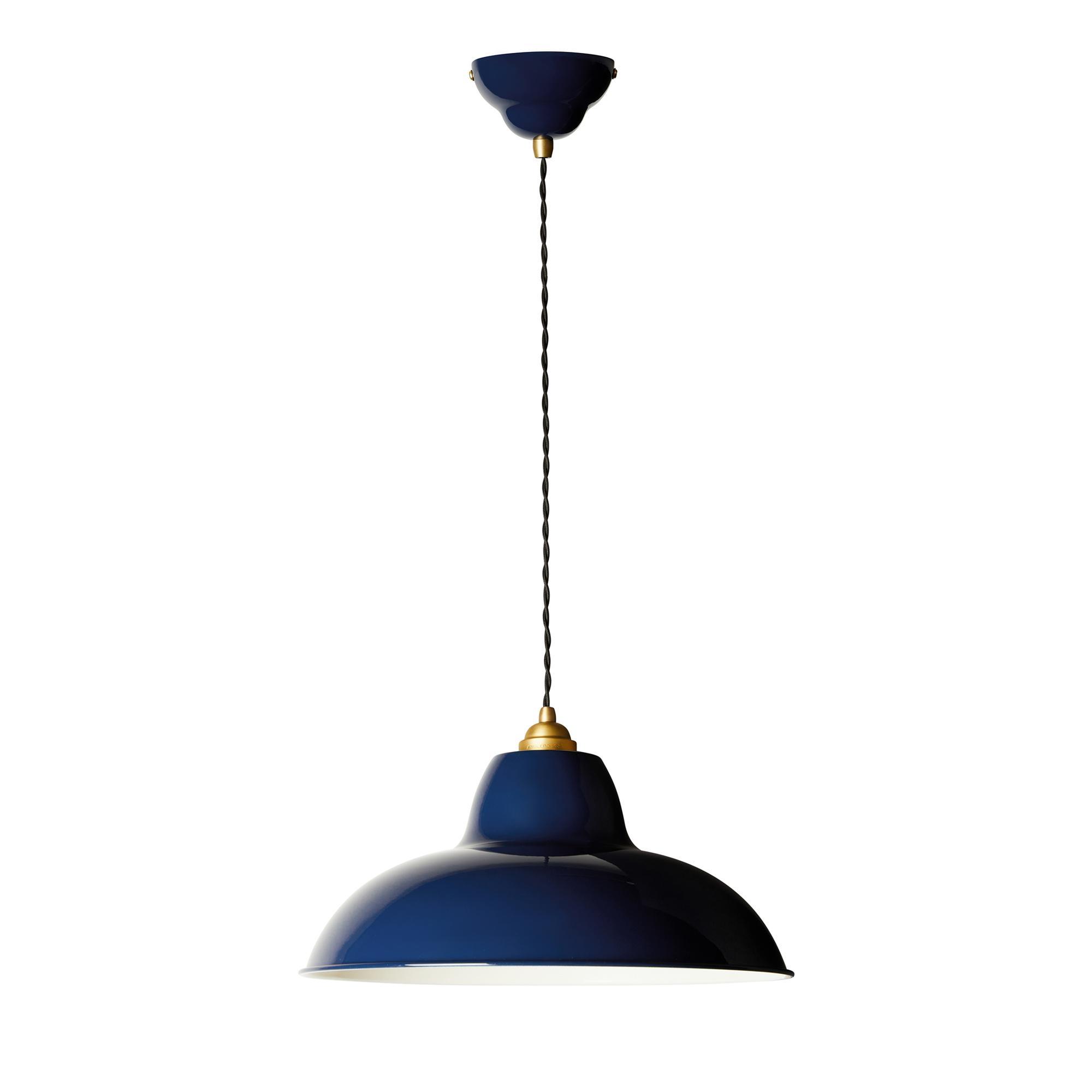 Anglepoise Original 1227 Brass Midi Wide Pendant Ink Blue