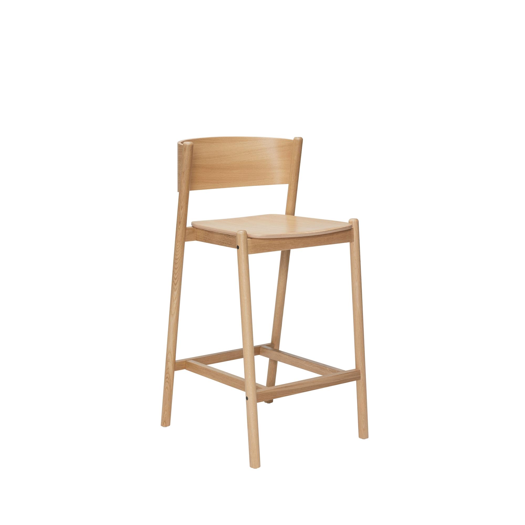 Hübsch Oblique Bar Stool Natural