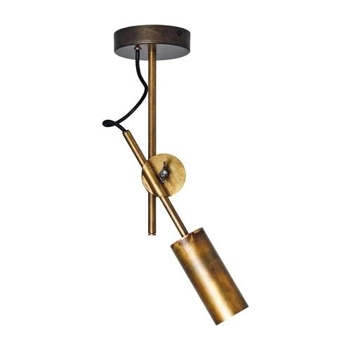 Konsthantverk Stave Spot Single Ceiling Light Raw Brass