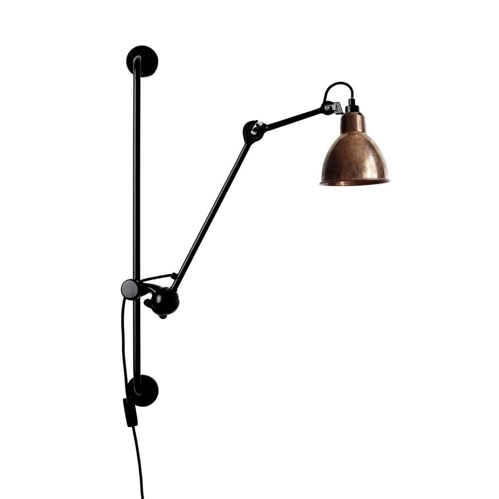 Lampada Applique Lampe Gras N210 Opaco Nero e Rame Grezzo