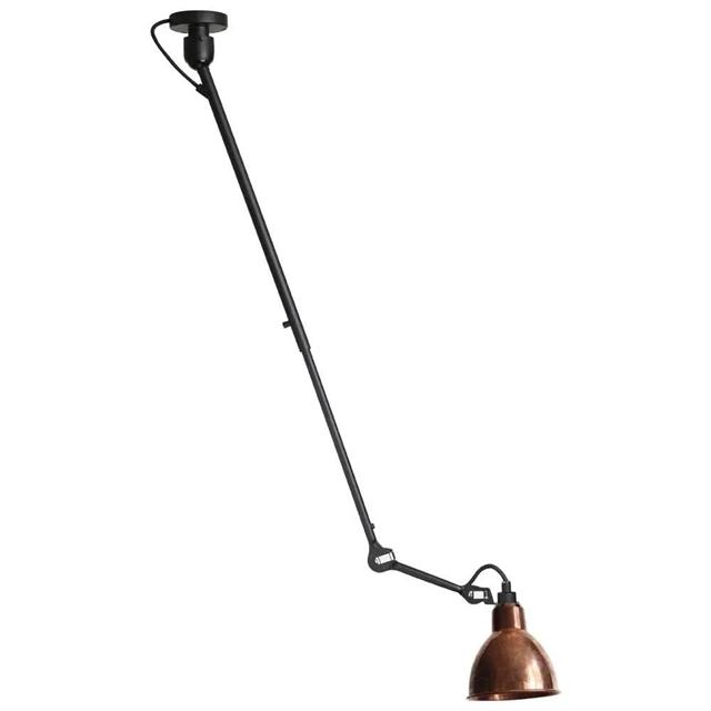 Lampe Gras N302 Loftlampe Mat Sort & Rå Kobber Stor