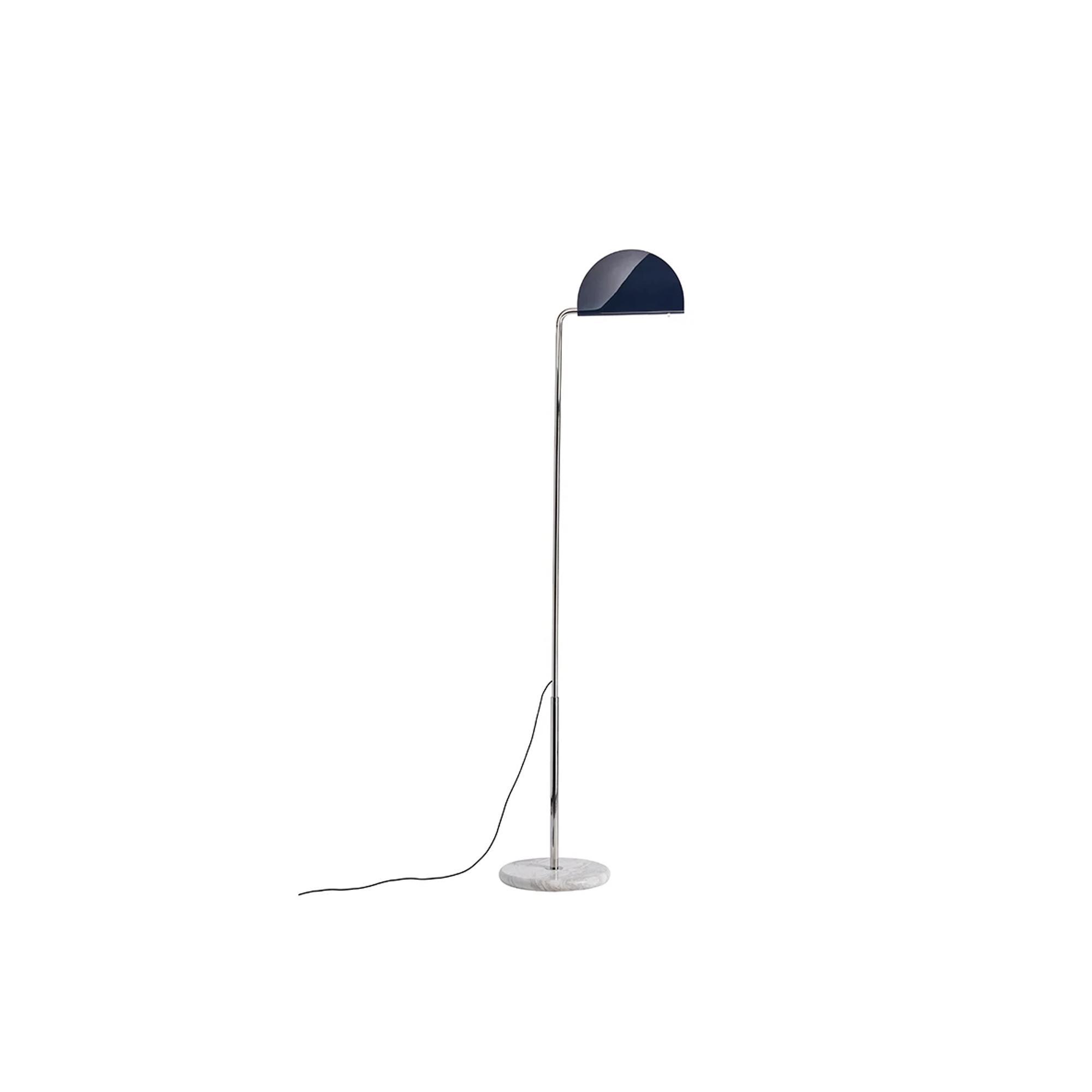 DCWéditions Mezzaluna Floor Lamp Chrome/ Deep Blue