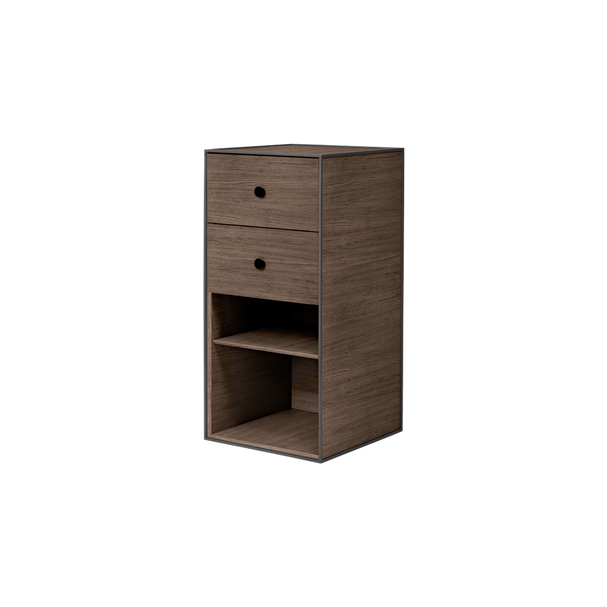 Audo Frame Cabinet 70 w. Shelf & 2 Drawers Smoked Oak