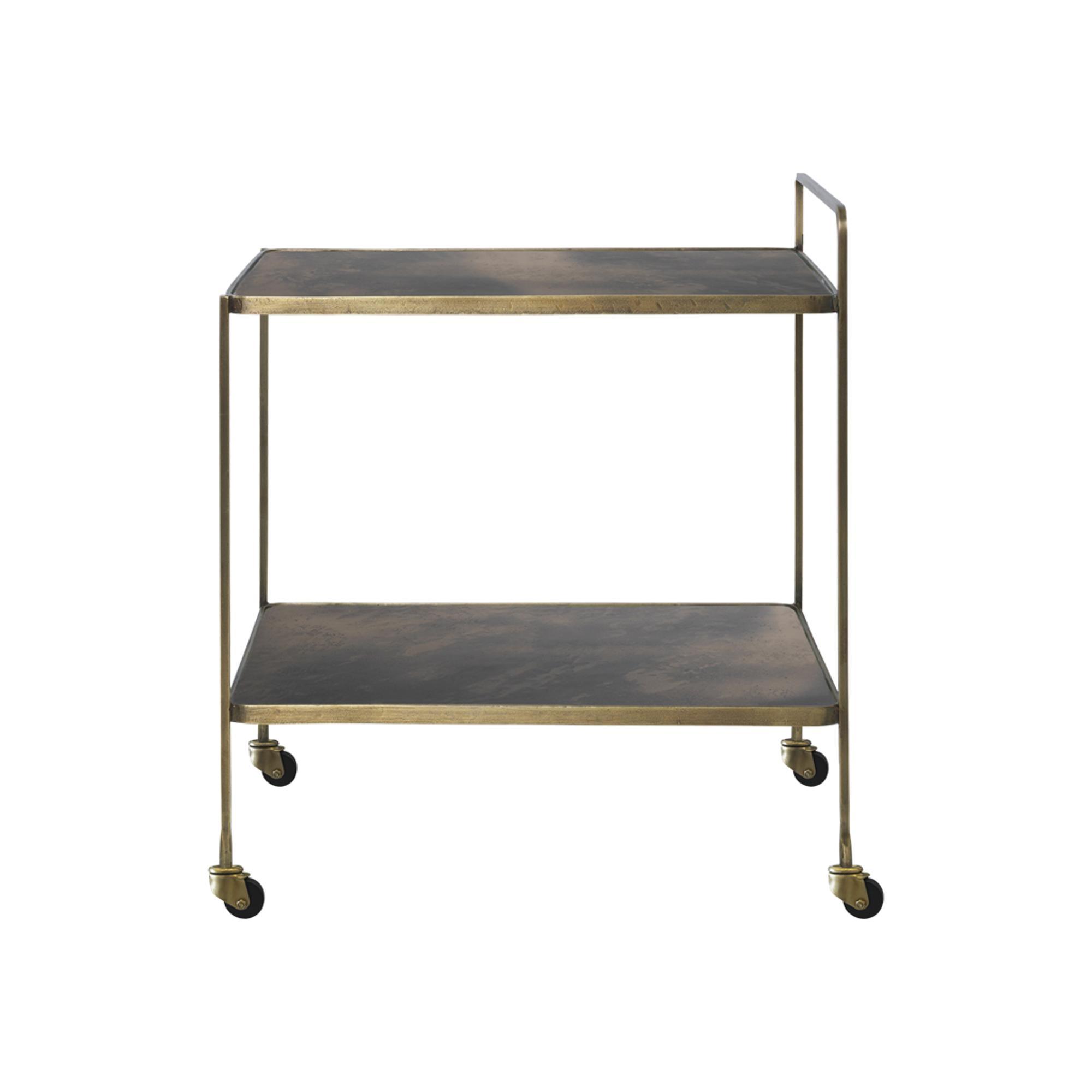Cozy Living Anne Rullevogn Antik Messing/Brunt Glas