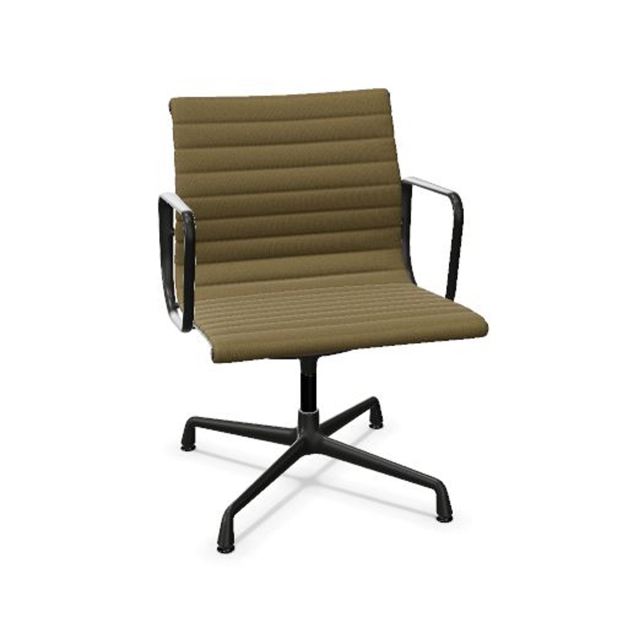Vitra Aluminium EA 108 Kontorstol Med Swivel Hopsak Mustard/Dark Grey/Dyb Sort