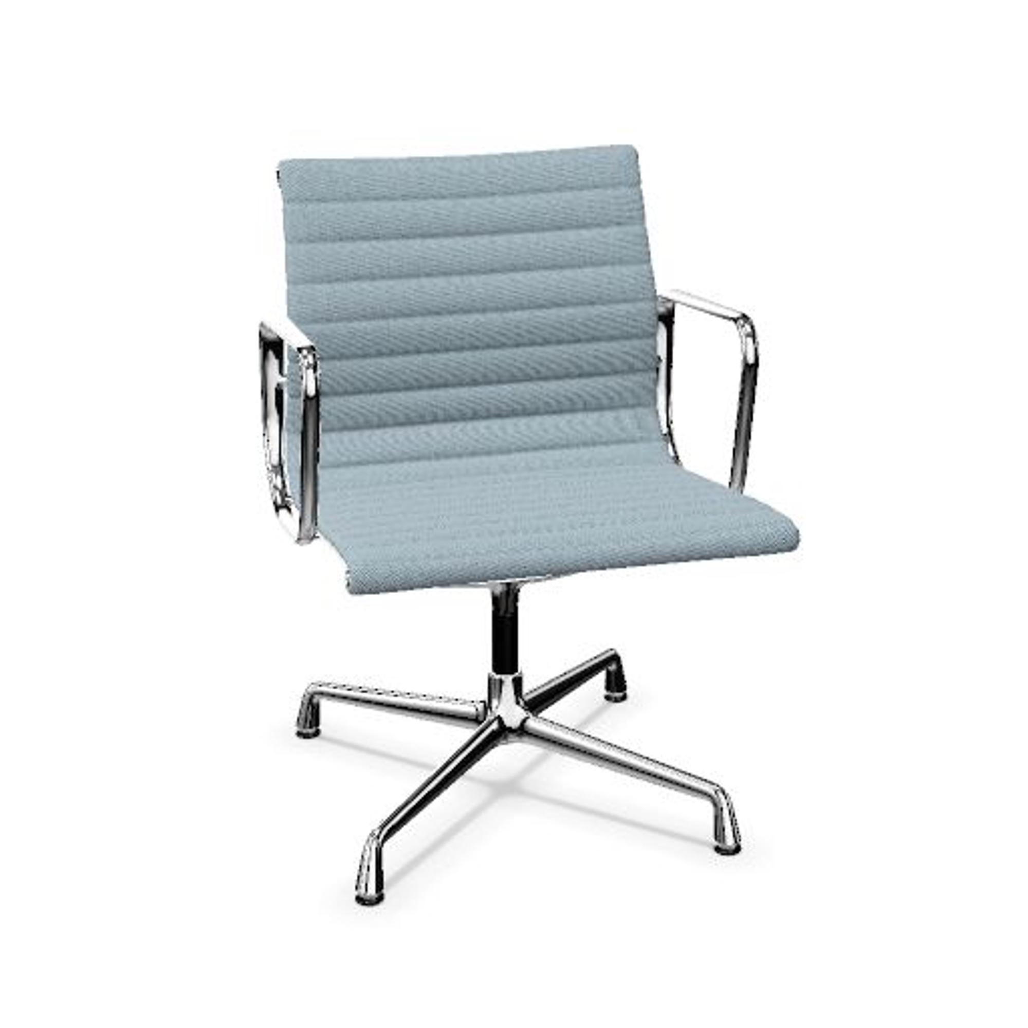 Vitra Aluminium EA 107 Kontorstol Hopsak Sea Blue/Ivory/Krom