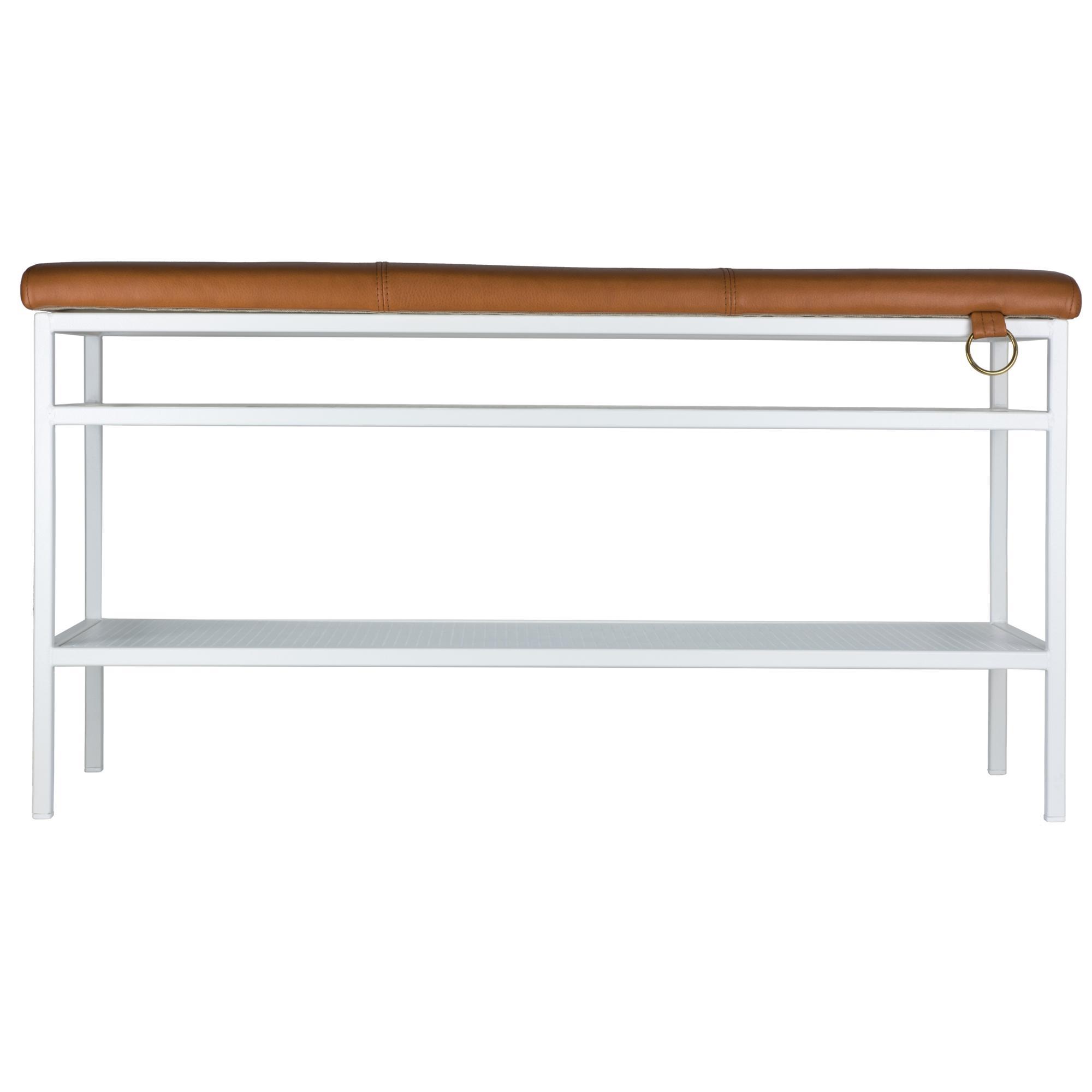 Maze Nancy Bench White/Cognac