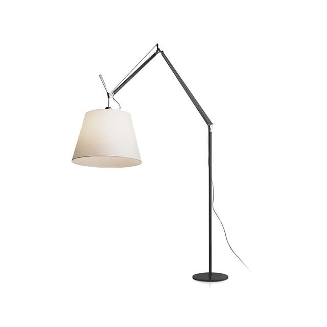 Artemide Tolomeo Mega Lampa Stojąca Czarny Obudowa 42 cm Pergamin Klosz ze Ściemniaczem