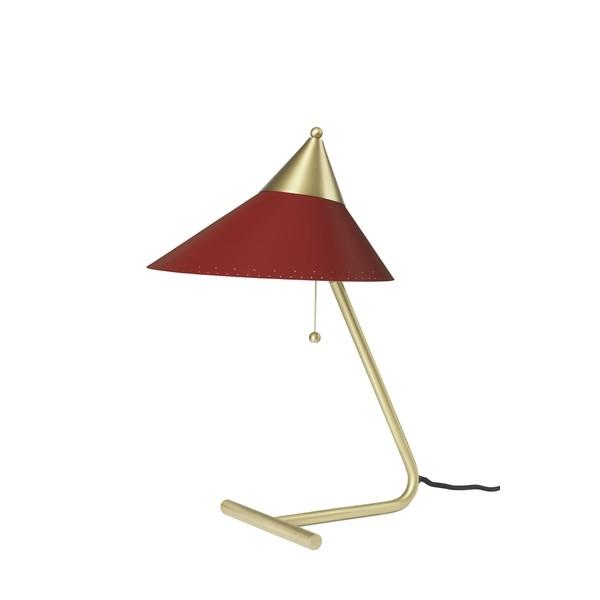 Warm Nordic Brass Top Table Lamp Dark Red