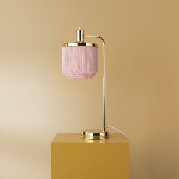 pink fringe table lamp