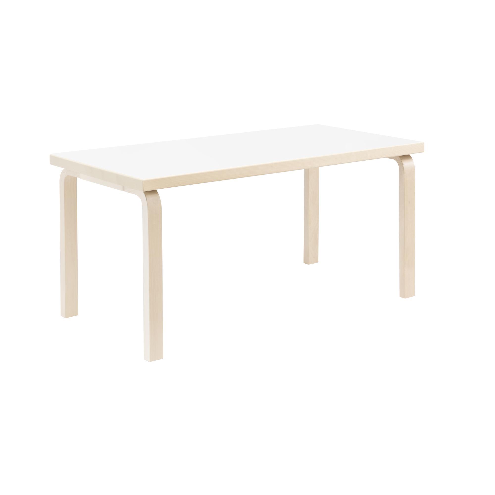 artek Aalto 80A Table Rectangulaire Bouleau/ Stratifié Blanc