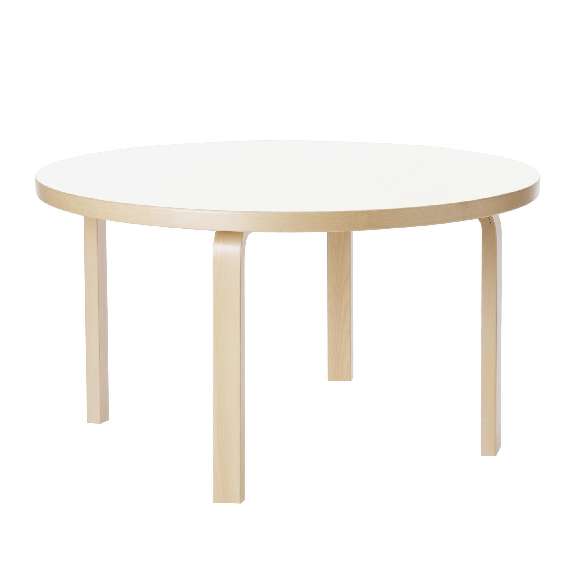 Artek Aalto 90A Ronde Tafel 60cm Berk/ Wit Laminaat