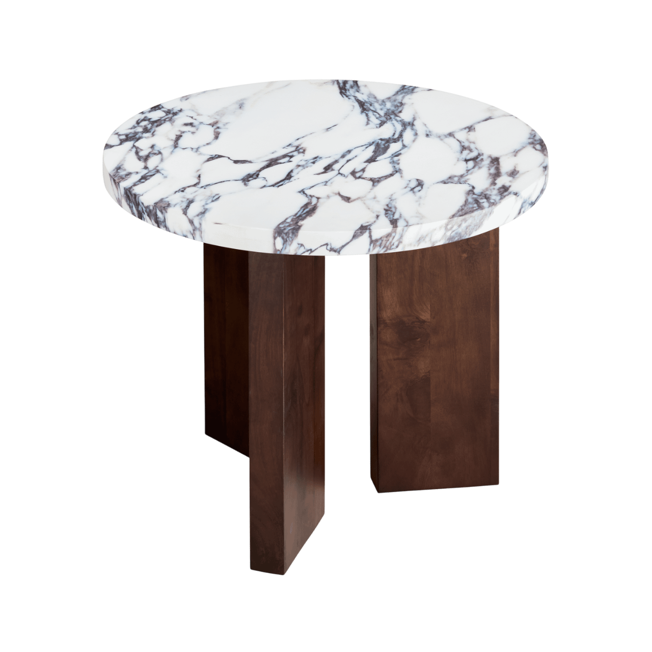 Tavolino Decotique Eden Ø50 Pietra Bianco/Rovere Scuro