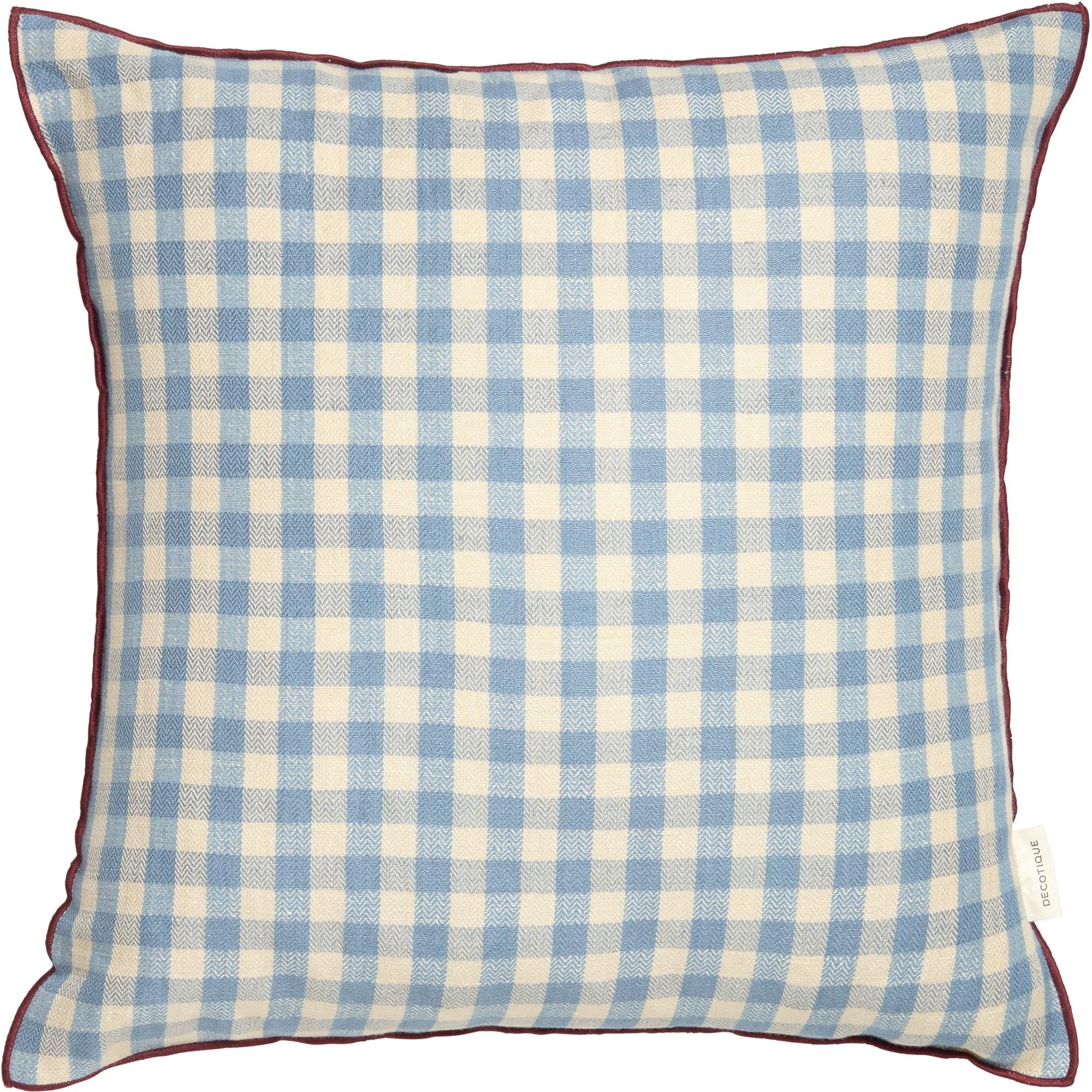 Decotique Outline Check Cushion 50x50 Blue