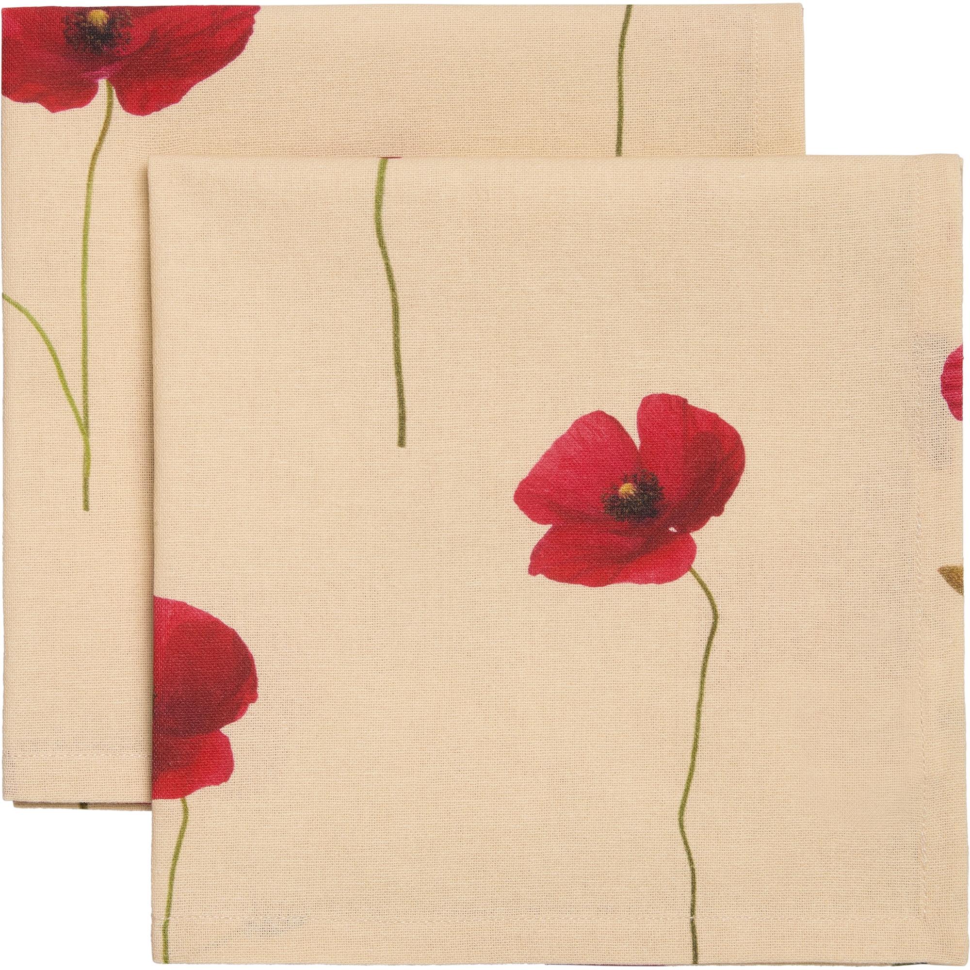 Decotique Vallmo Napkin Set of 2 Beige/Red