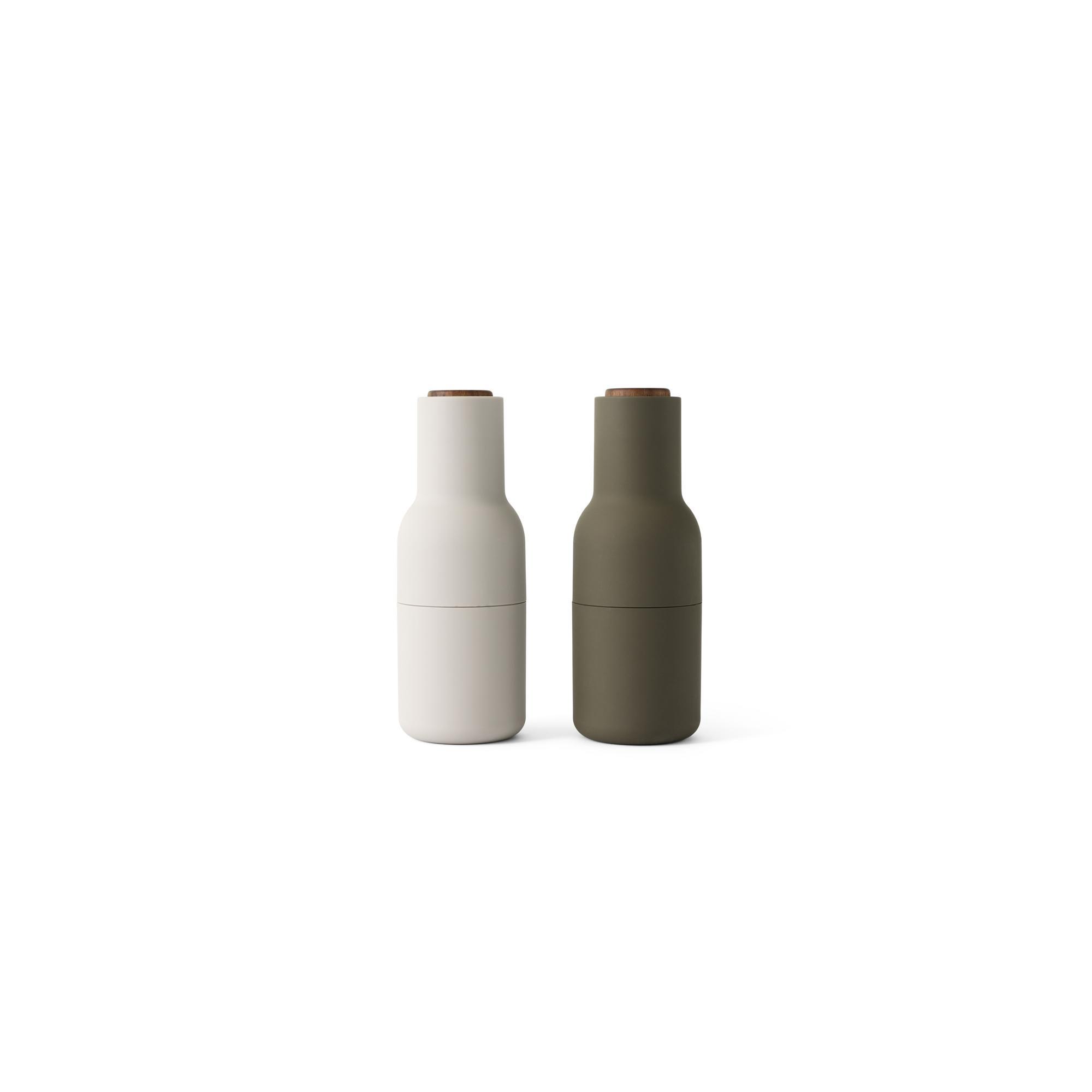 Audo Bottle Grinder Set of 2 Hunting Green/ Beige/Walnut