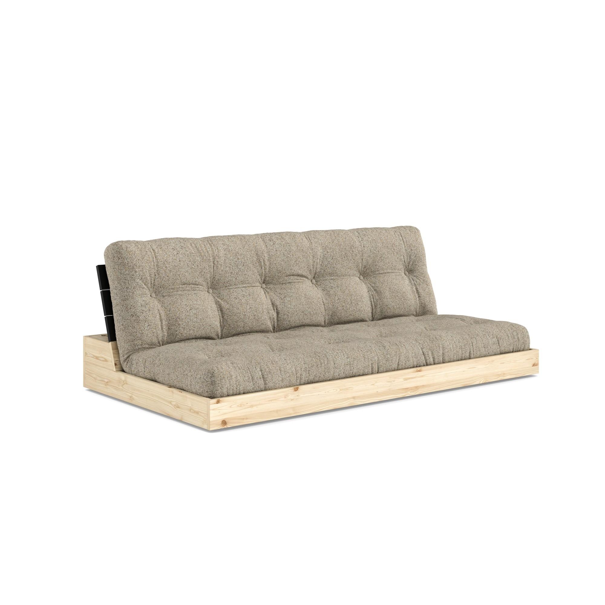 Lampensockel Schlafsofa mit 5-lagiger Matratze, Farbe: Black Night/641 Warm Sand
