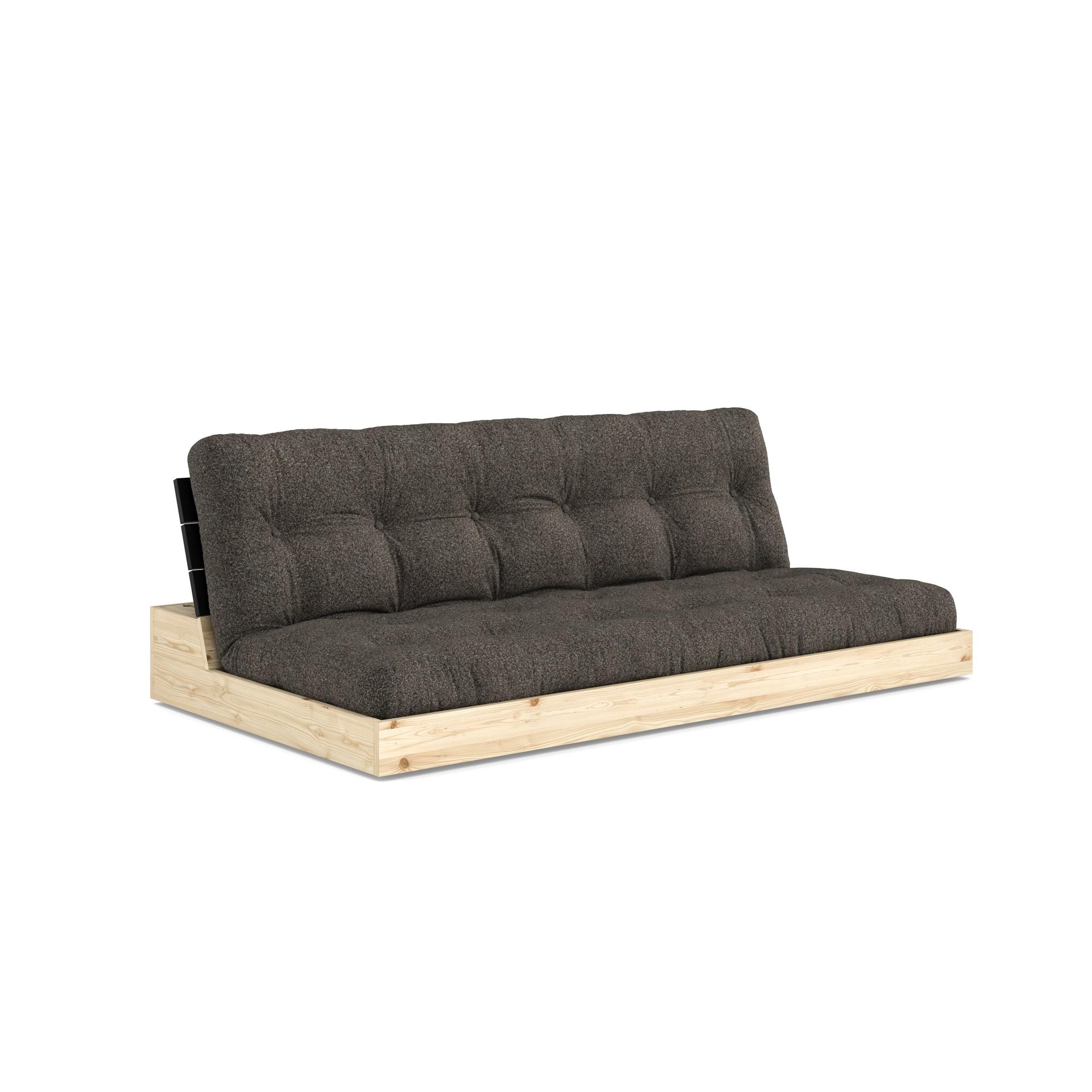 Lampensockel Schlafsofa mit 5-lagiger Matratze, Farbe: Black Night/642 Mellow Brown