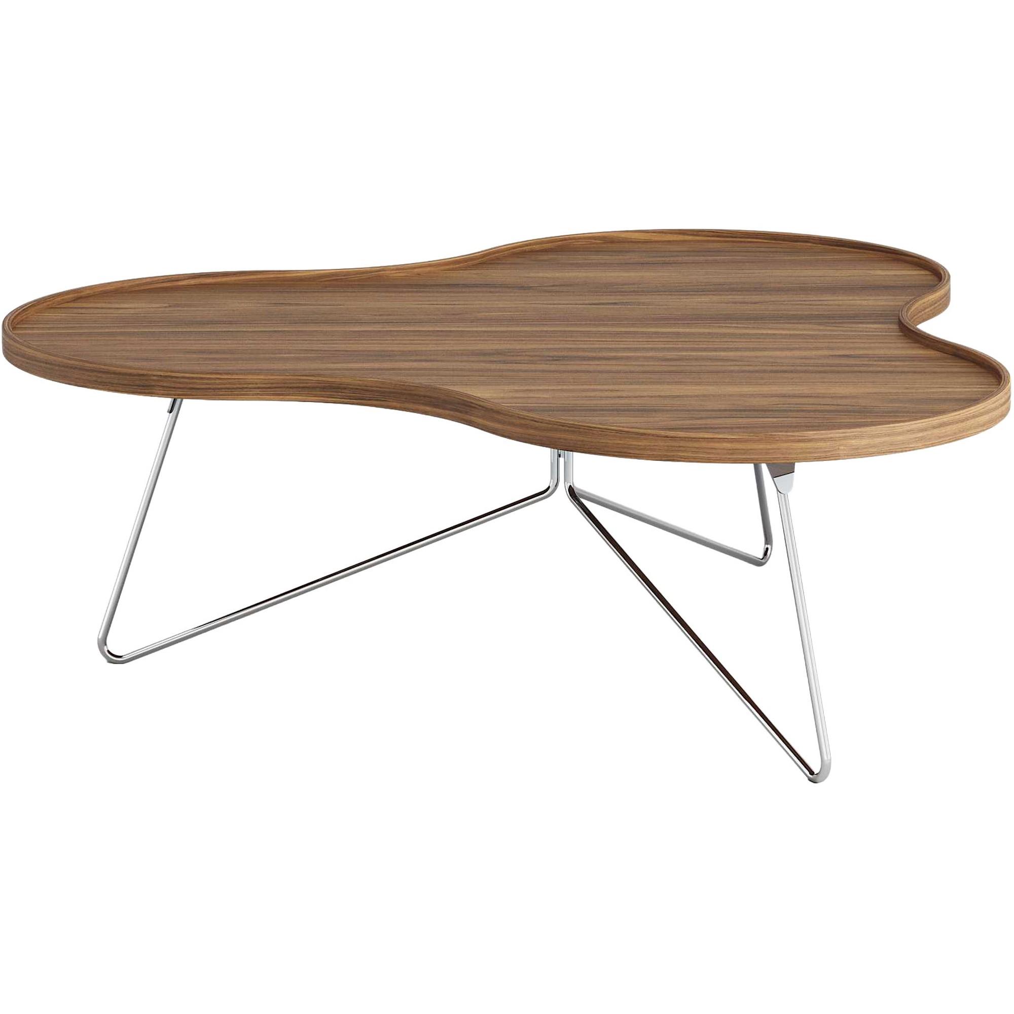 Swedese Flower Mono -sohvapöytä 114x39 kromi/pähkinä