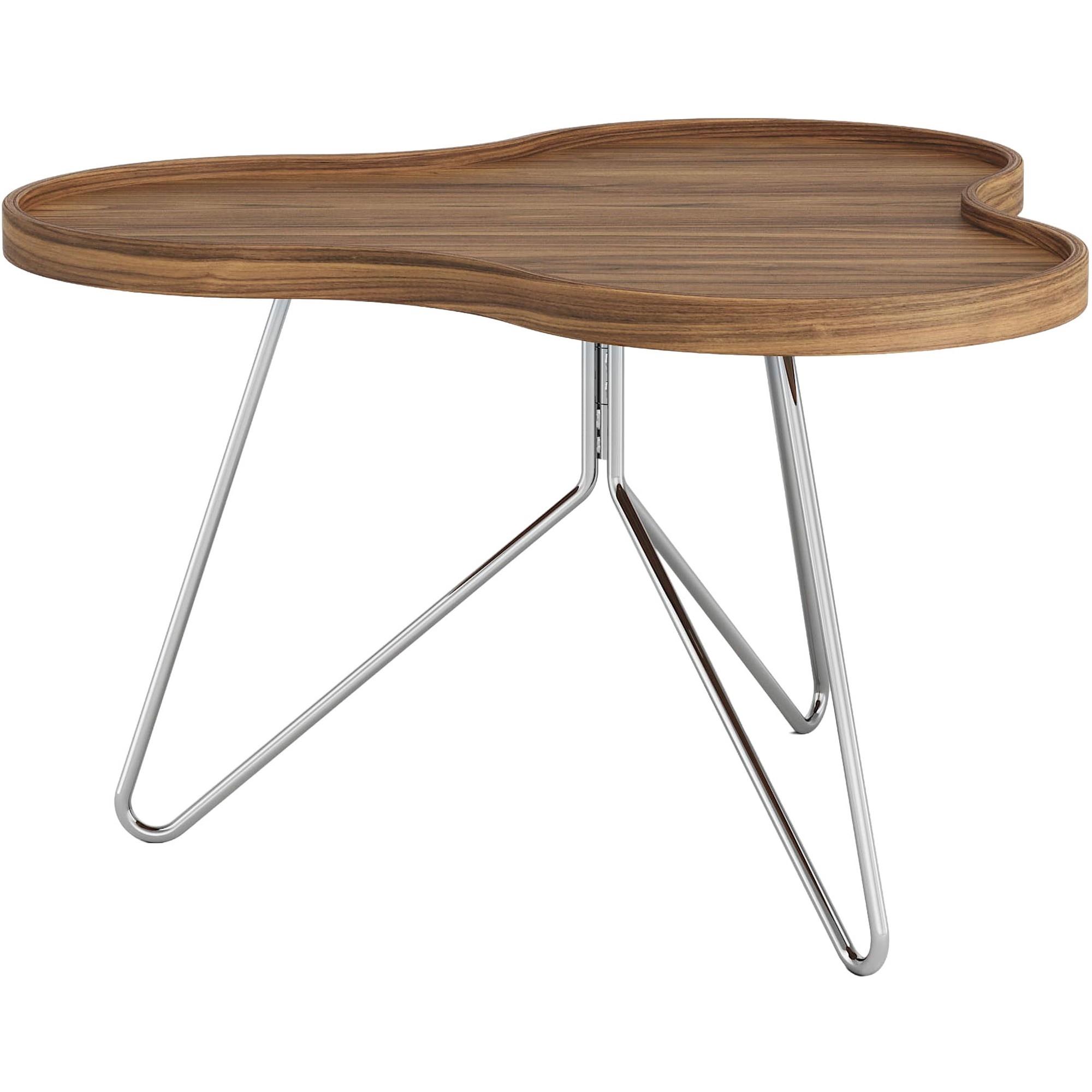 Swedese Flower Mono -sohvapöytä 66x39 kromi/pähkinä