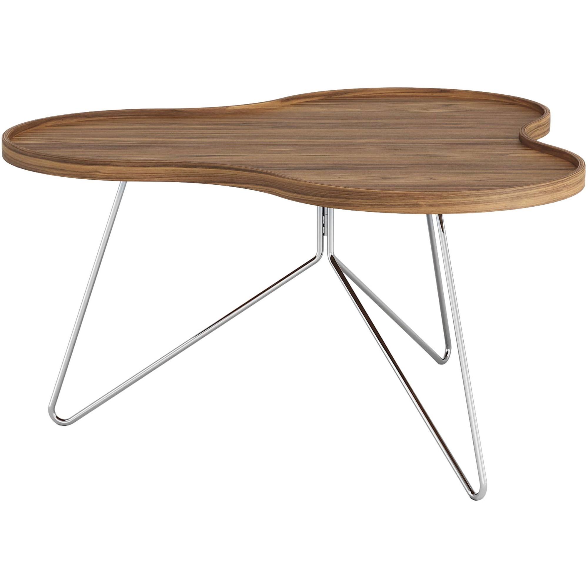 Swedese Flower Mono -sohvapöytä 90x45 kromi/pähkinä