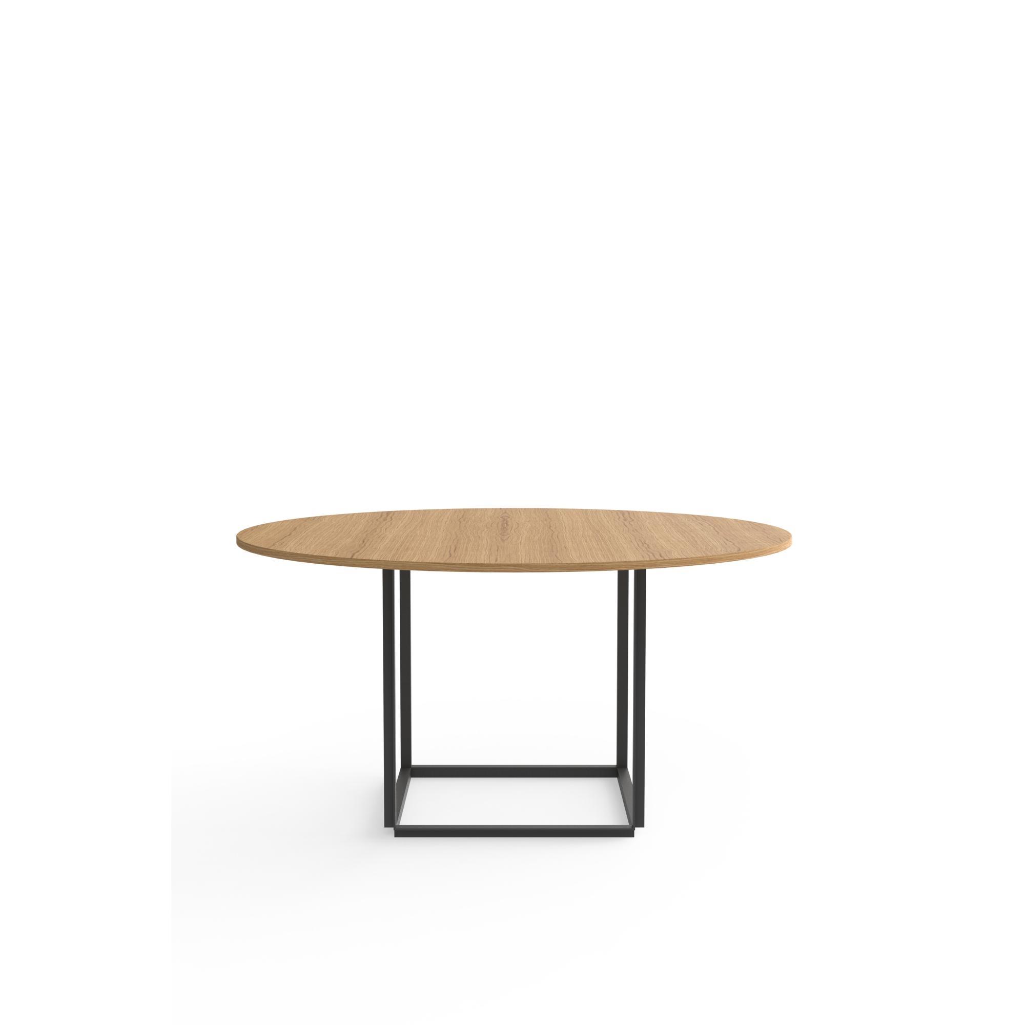 Mesa de Comedor Florence Ø145 Roble con Estructura Negro New Works