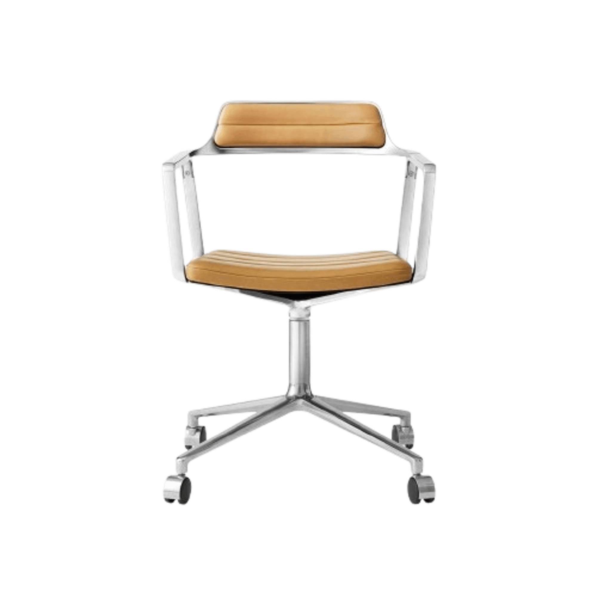 Vipp 452 Draaistoel met wielen Camel/Leer