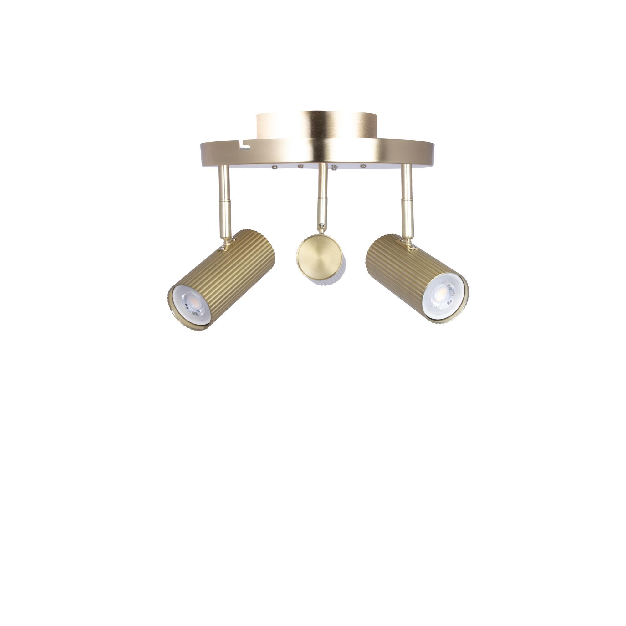 Globen Lighting Hubble 3 Ceiling Light Brushed Brass