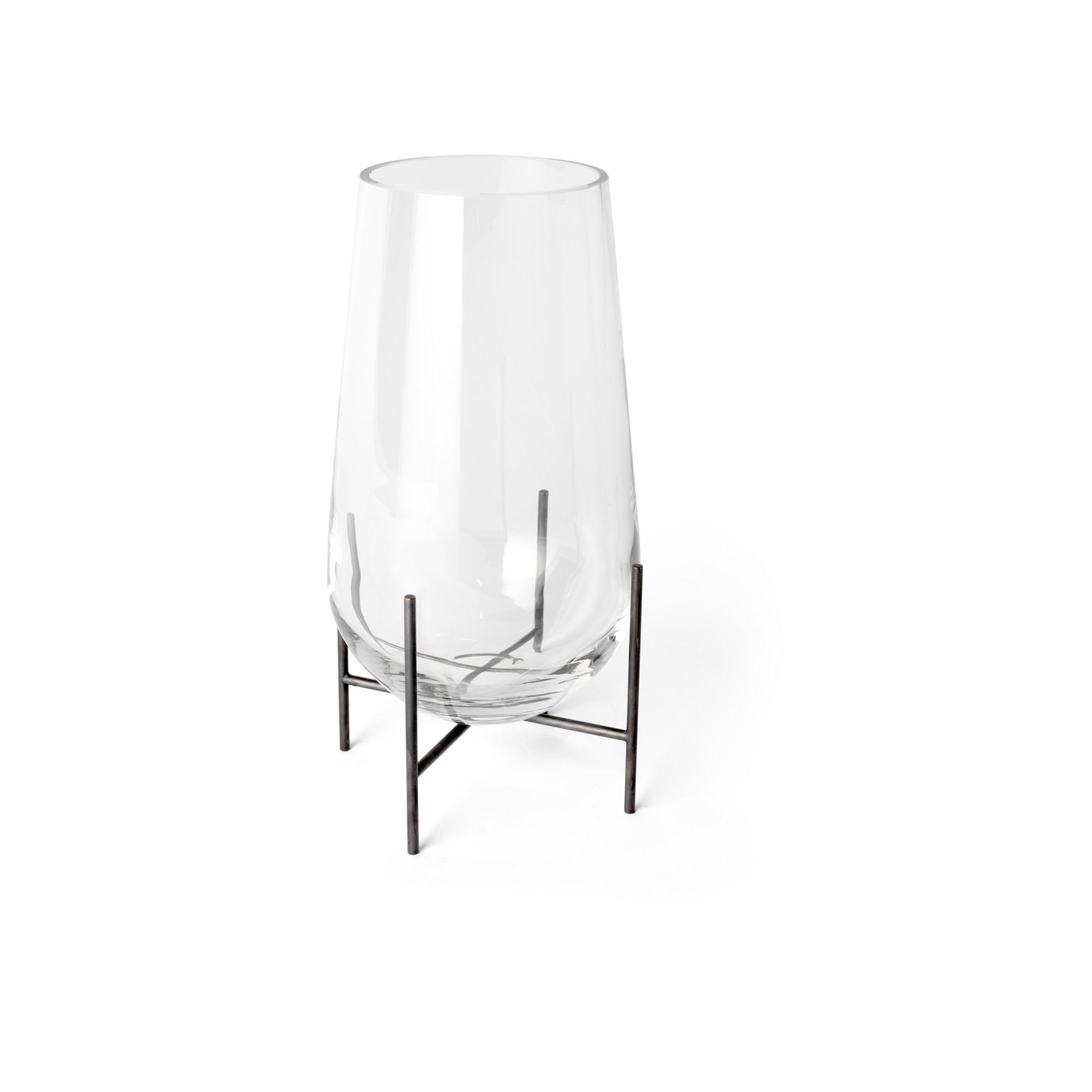 Audo Echasse Vase Klein Klar/ Messing Bronziert
