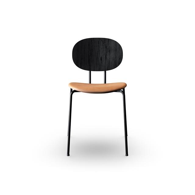 #3 - Sibast Furniture Piet Hein Spisebordsstol Sort I Sort Egetræ og Cognac Læder