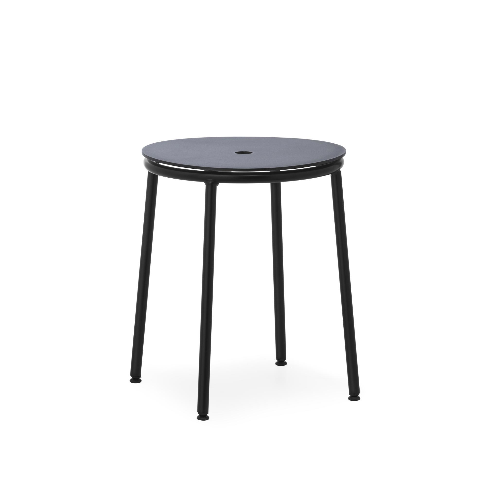 Sgabello Normann Copenhagen Circa Nero/Alluminio Nero