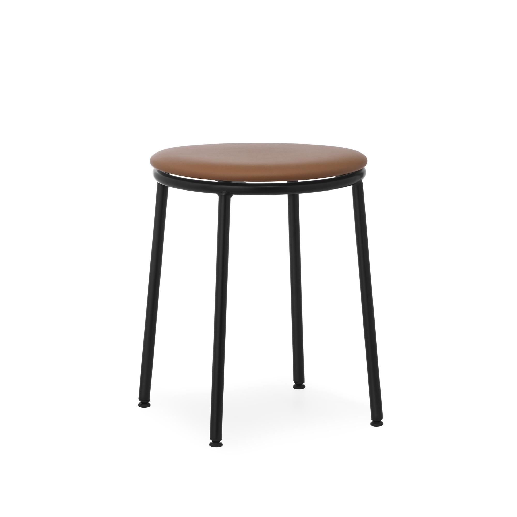 Normann Copenhagen Circa Stool Nahkaverhoilu Musta/Brandynahka 41574