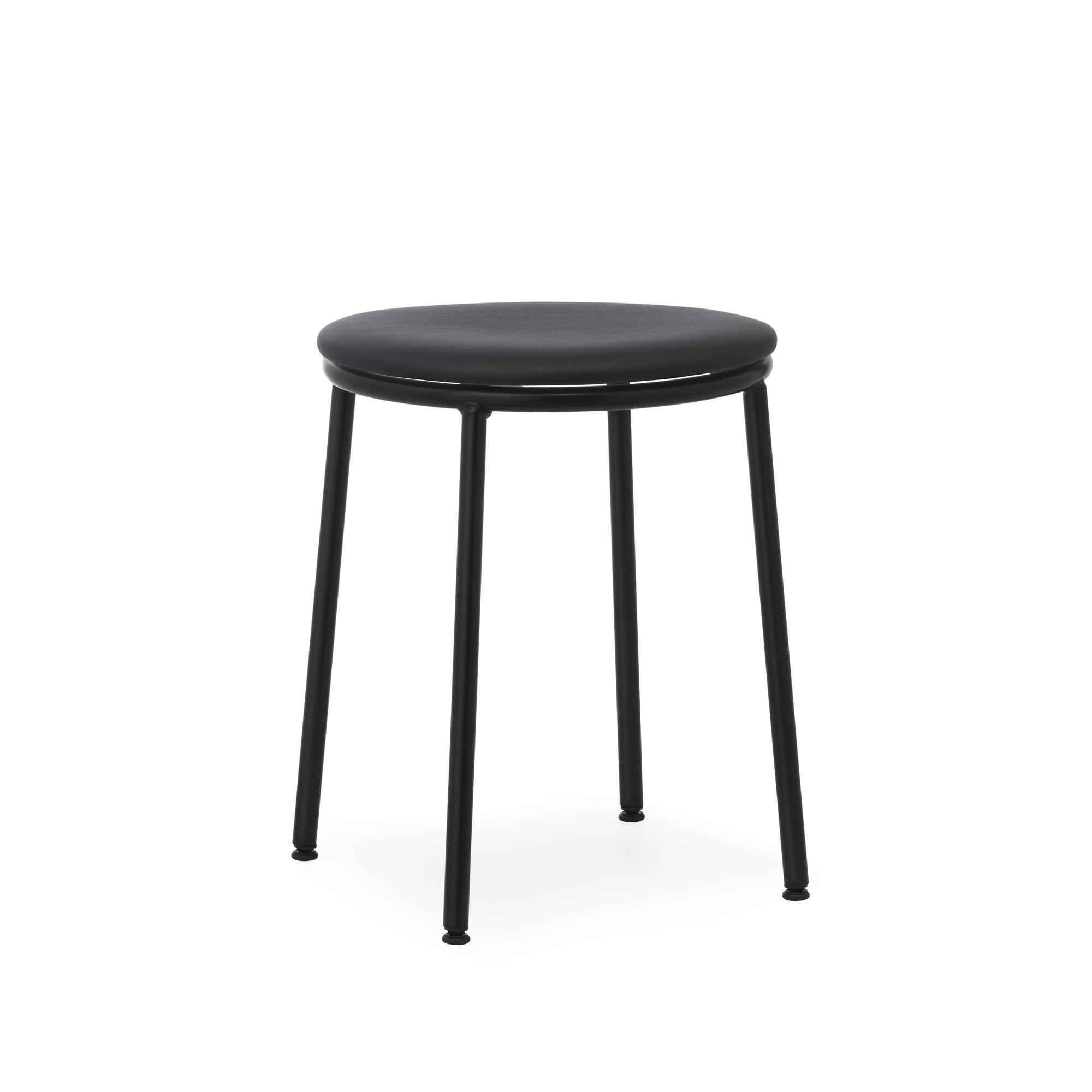 Normann Copenhagen Circa Stool nahkaverhoilu musta/musta nahka 41599