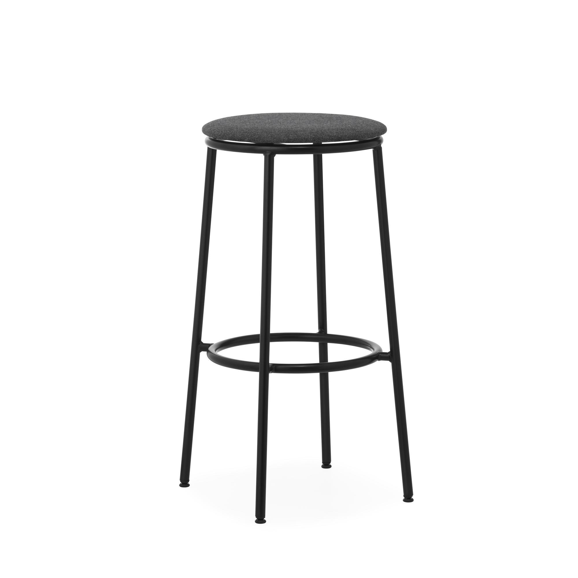 Normann Copenhagen Circa Sgabello da Bar H75 Imbottito Nero/MLF16 Nero