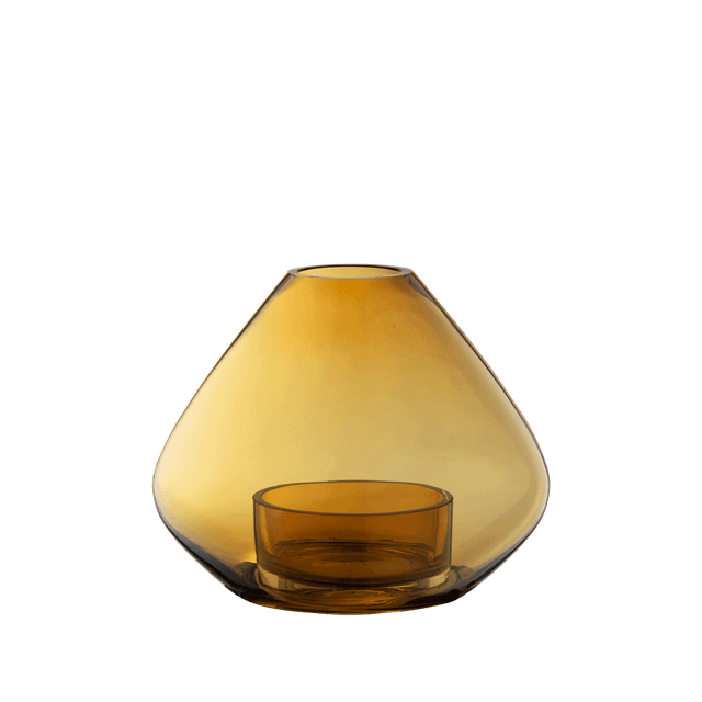 AYTM UNO Lanterne/Vase Amber H11,5 cm