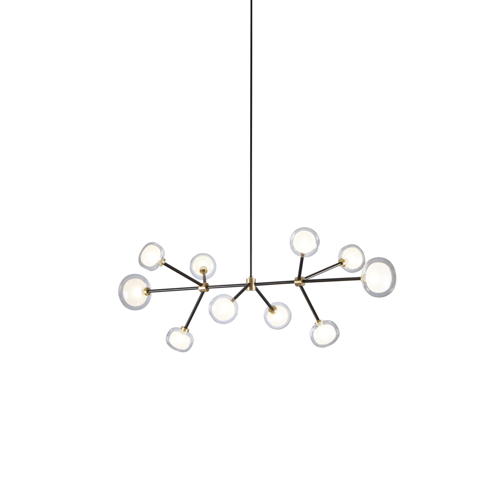 TOOY Nabila 552.10 Pendant Matt Black/ Brushed Brass with Clear Glass