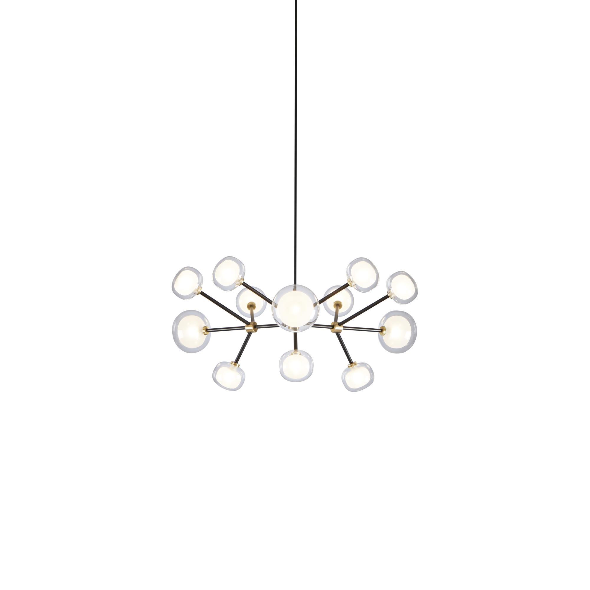 TOOY Nabila 552.12 Pendant Matt Black/ Brushed Brass with Clear Glass