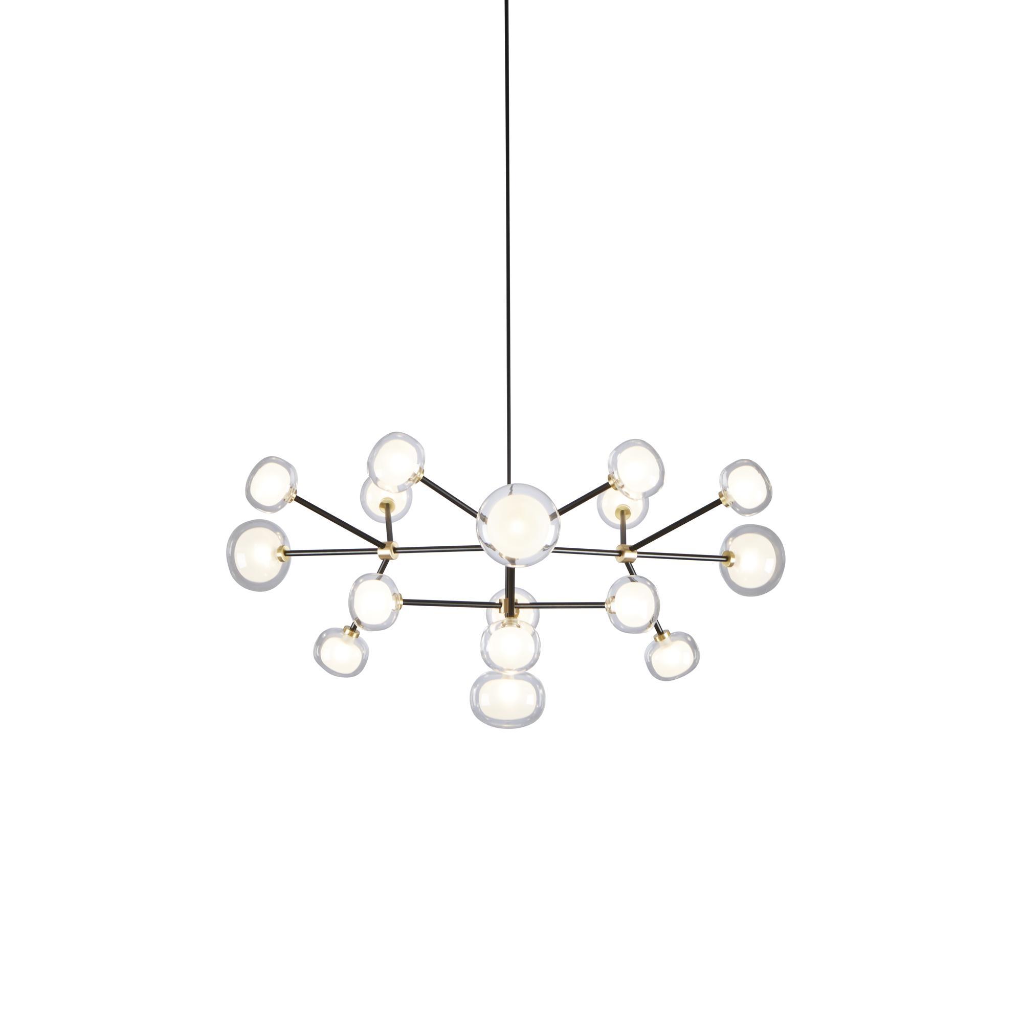 TOOY Nabila 552.16 Pendant Matt Black/ Brushed Brass with Clear Glass