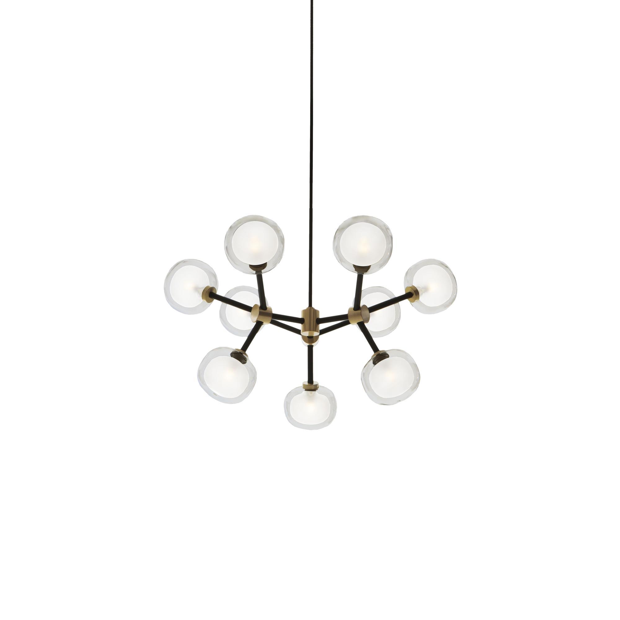 TOOY Nabila 552.19 Pendant Matt Black/ Brushed Brass with Clear Glass