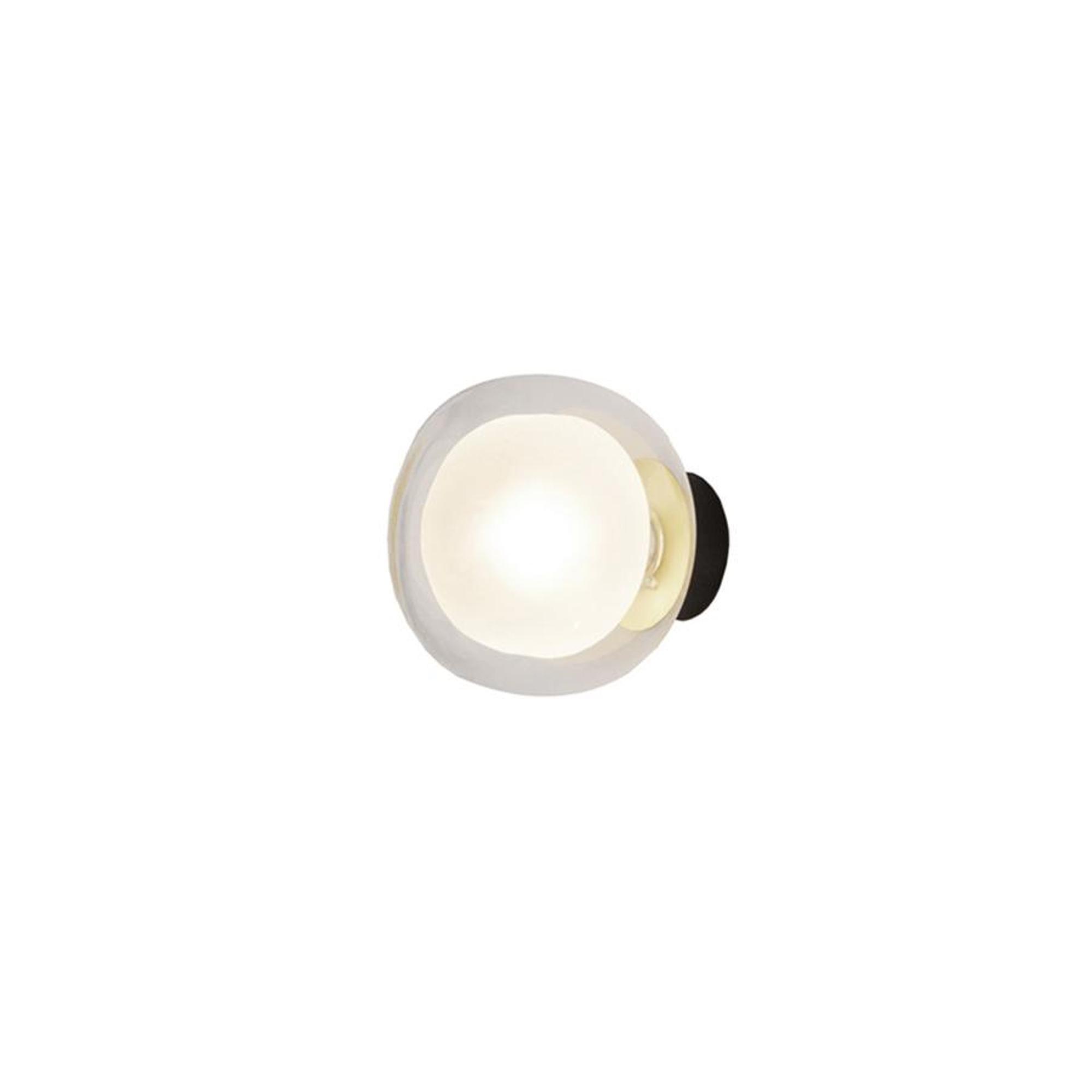 TOOY Nabila 552.41 Wall/ Ceiling Light Matt Black/ Brushed Brass with Clear Glass