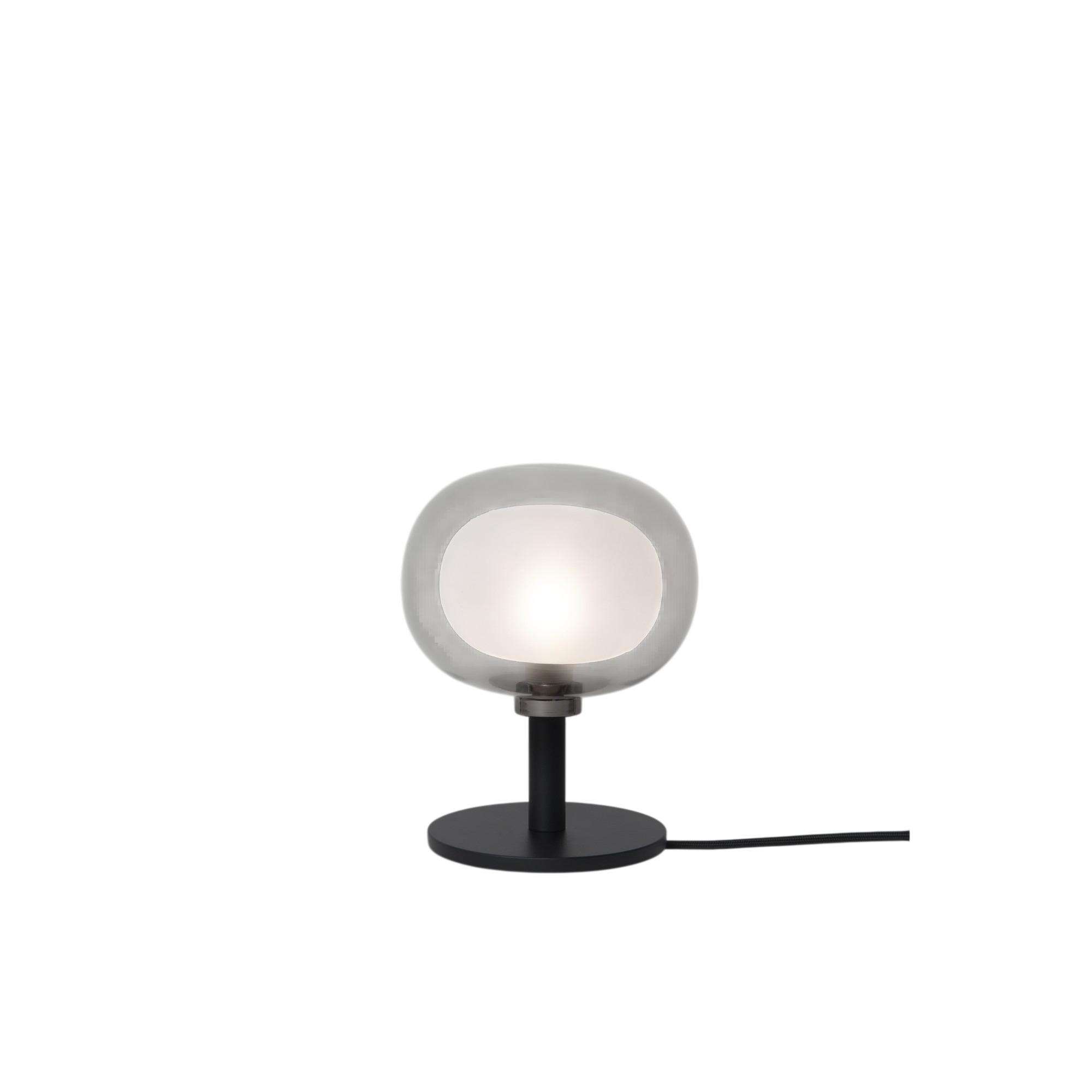 Lampada da tavolo TOOY Nabila 552.32L, Nero/ Cromo Nero/ vetro fumé