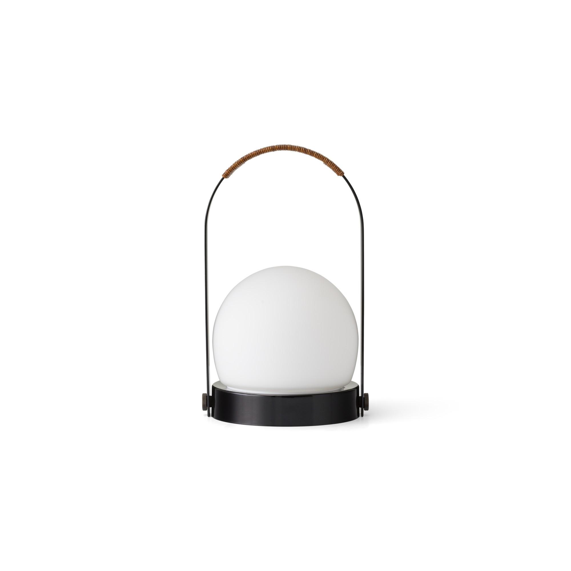 Audo Carrie draagbare lamp, Zwart staal/leer