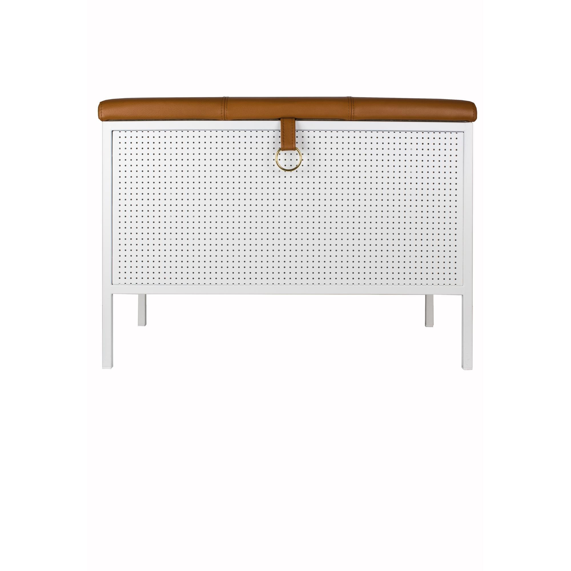 Maze Frank Storage Bench White/ Brown