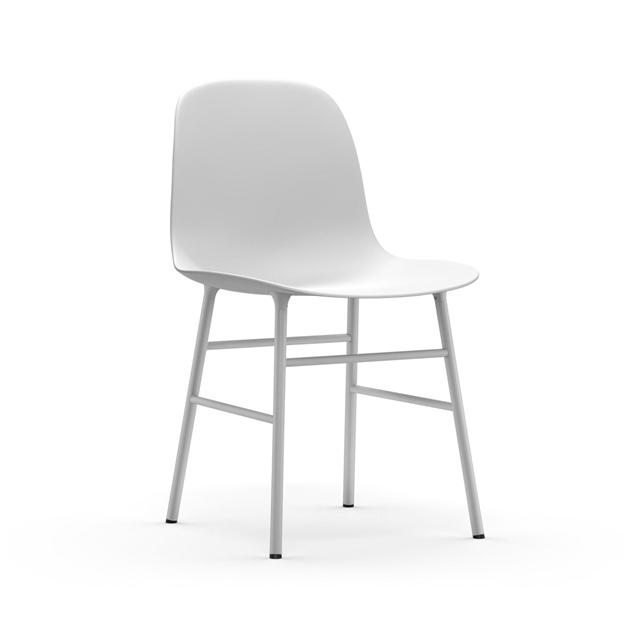 Billede af Normann Copenhagen Form Spisebordsstol Hvid/Hvid Stål