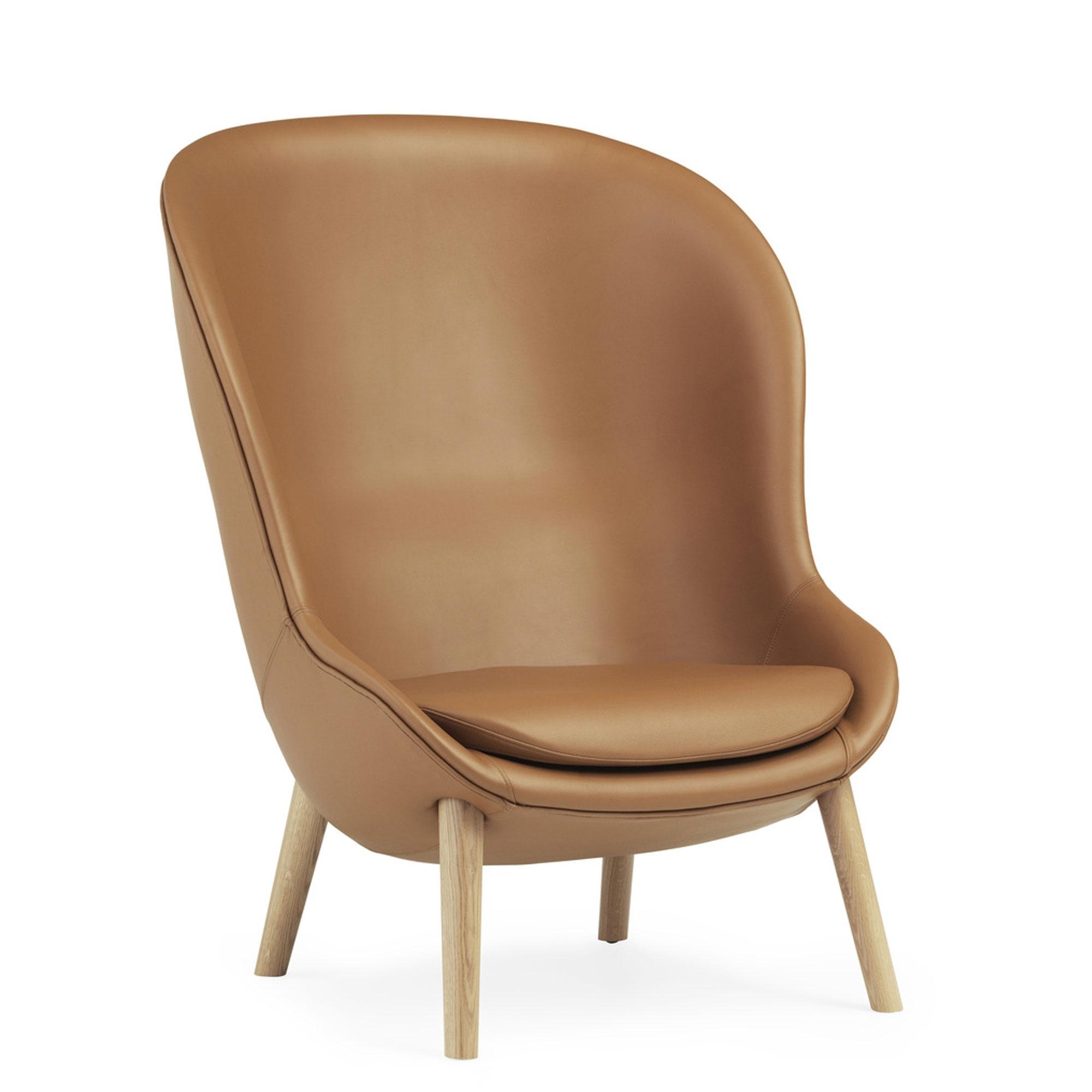 Poltrona Normann Copenhagen Hyg Alta Rovere/pelle Brandy