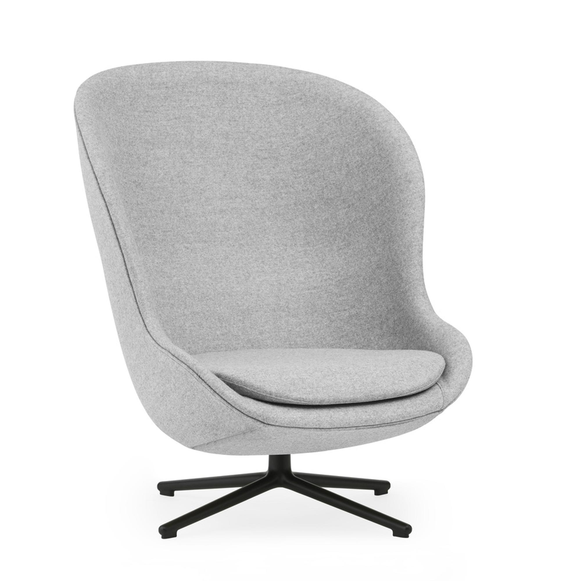 Normann Copenhagen Hyg Sillón con Estructura Giratoria Alto Aluminio Negro/Gris LDS16