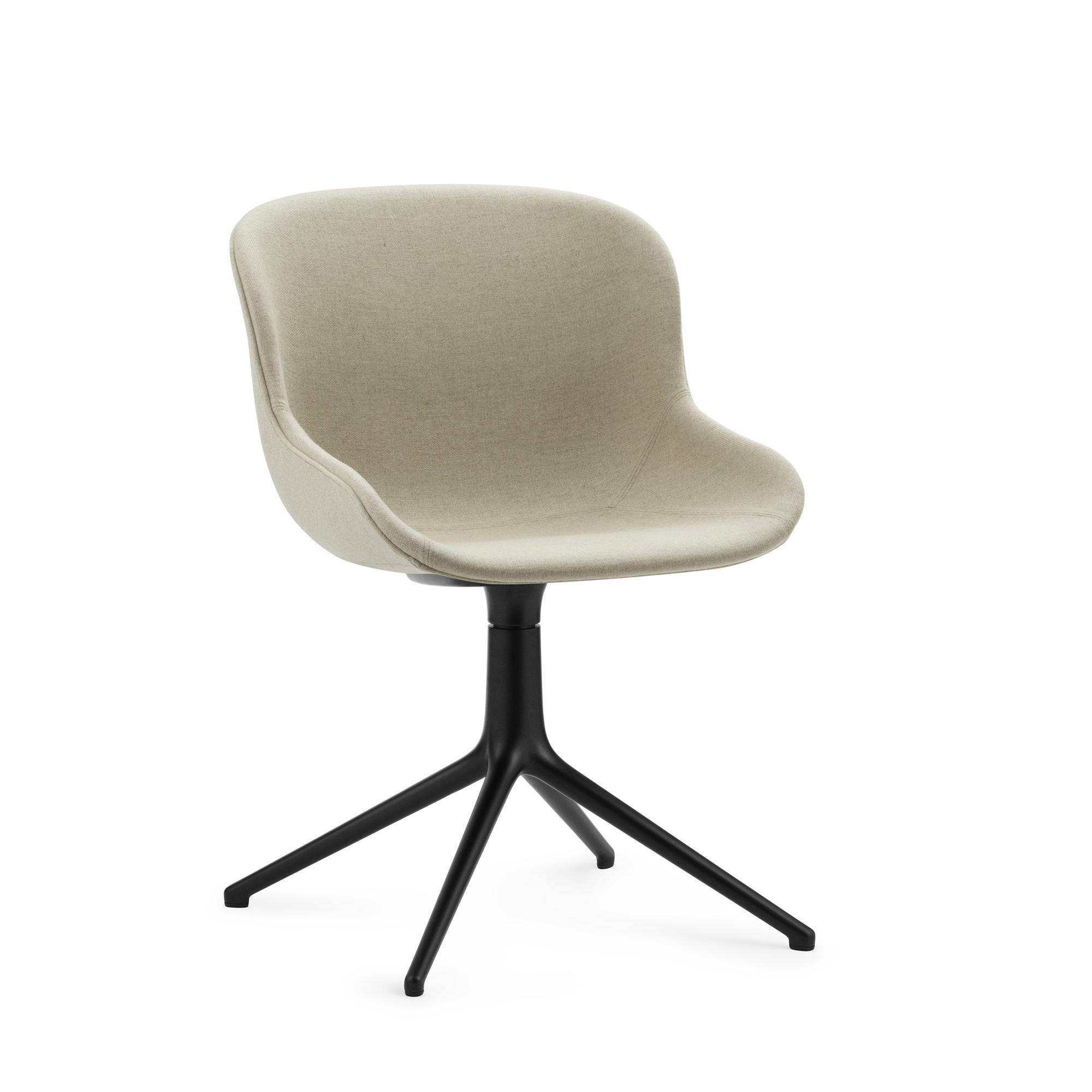 Normann Copenhagen Hyg Sedia Girevole Imbottita Alluminio Nero/Linea Principale Lino MLF20