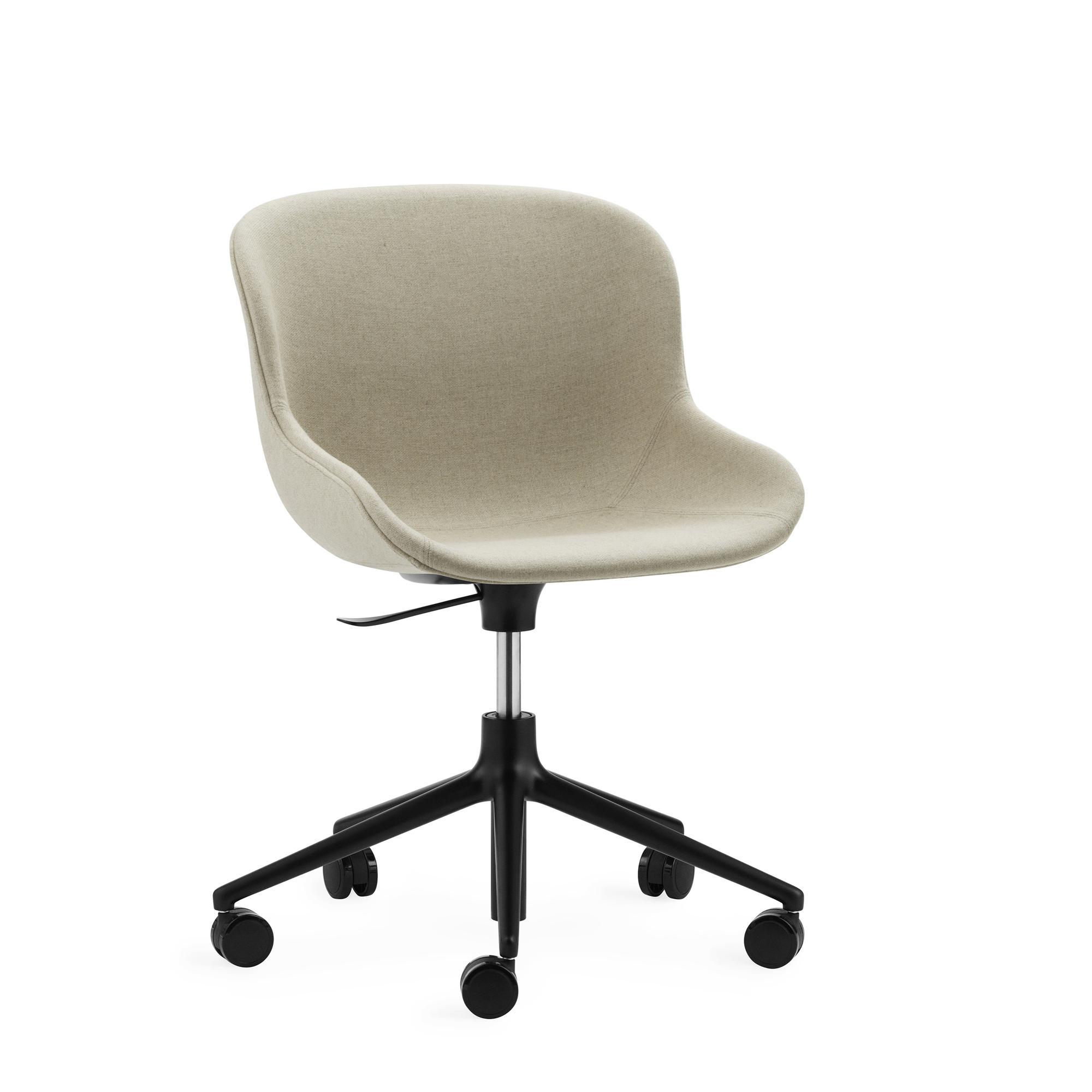 Normann Copenhagen Hyg Office Chair W. Wheels Upholstered Black Aluminum/  Main Line Flax MLF20