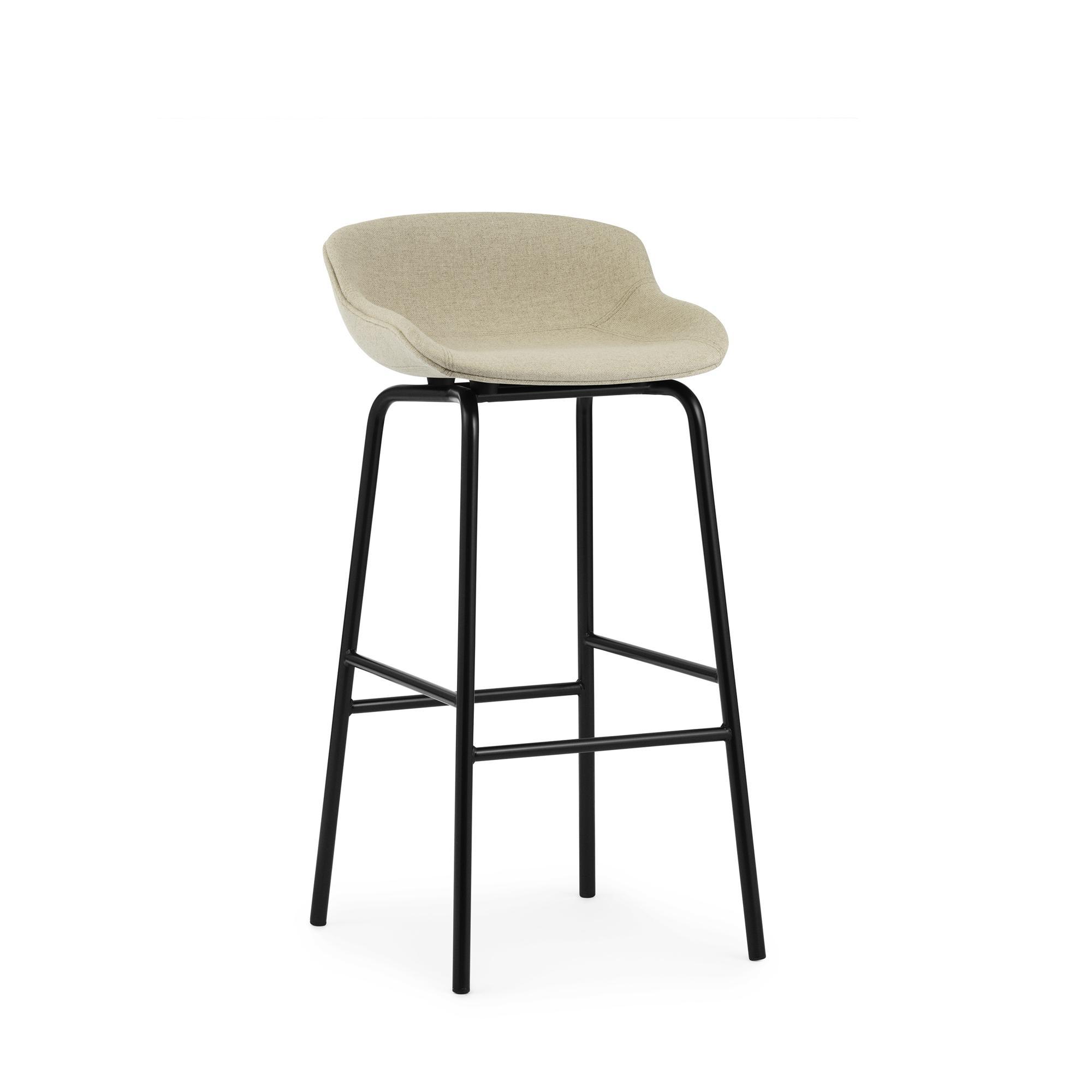 Normann Copenhagen Hyg Barstool H75 verhoiltu musta teräs/päälinja pellava MLF20